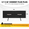 Chimney Flue Plug for 13" x 35" Rectangular Chimney Flue,