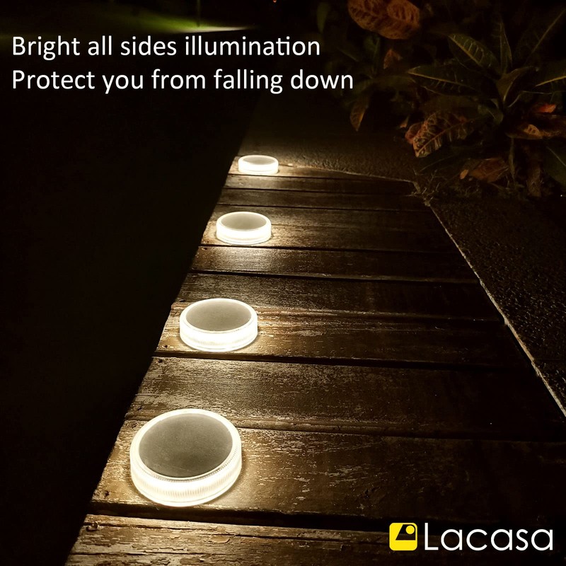 Lacasa Solar Deck Lights Outdoor Waterproof LED Solar Step Lights