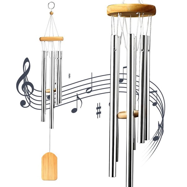 nuosen Wind Chime,Musical Bells Crafts Wooden Pendulum for Outdoor Garden and Home Decor Gift