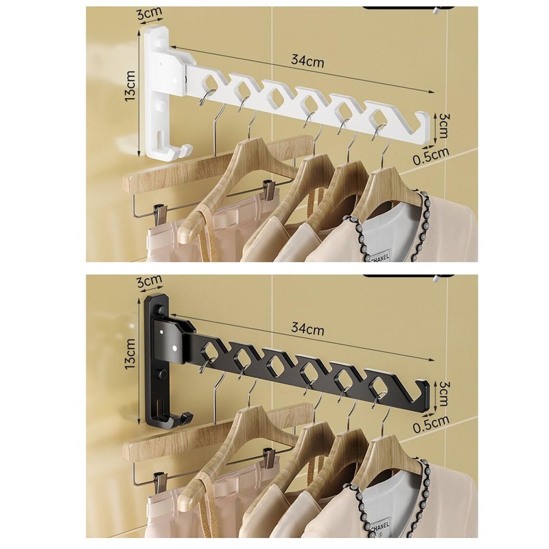 Baitang Foldable Clothes Hanger, Coat Hook, Aluminium Alloy Hook, Wall