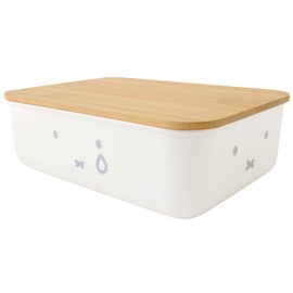 Okato Miffy Bamboo Storage Case with Lid, Small, Stackable, Width 10.2 x Height 3.3 x Depth 6.9 inches (26 x 8.3 x 17.5 cm)