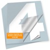 iSYFIX White Vinyl Number 4 (Four) Stickers - 6 Pack