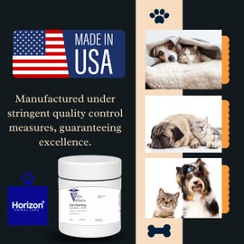 Horizon Animal Care Ear Cleaning Wipes for Dogs & Cats - Advanced Otic Veterinary Cleaner Formula - Treats Dog Infections, Alleviates Discomfort, 100 Alcohol-Free with Soothing Aloe Vera, White/Clear