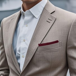 BEWDIO Solid Pocket Squares for Men, Satin Wine Handkerchiefs for Men Wedding Party (62-08L)