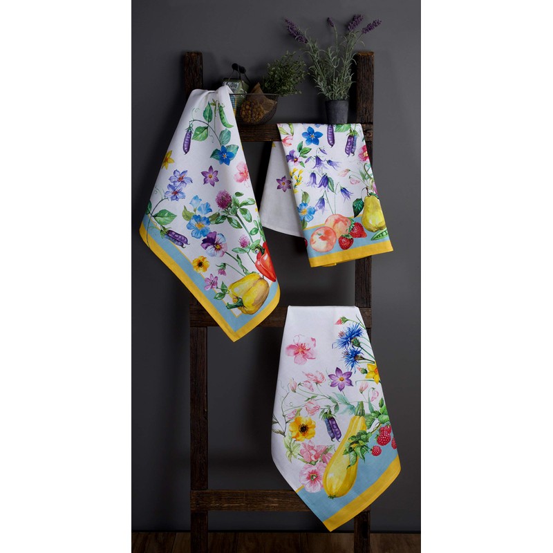 Maison d' Hermine Giverny 100% Cotton Set of 3 Multi-Purpose