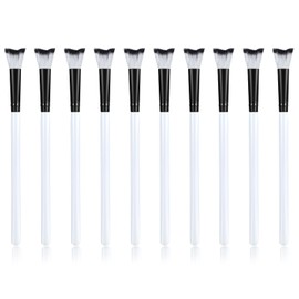 10Pcs Lash Cleansing Brush, Curved Lash Shampoo Brushes Eyelash Extension Brush Soft Makeup Removal Lash Cleansing Brushes Lash Cleaning Brush Kit for Home Salon Facial Cleansing Brush (Black)