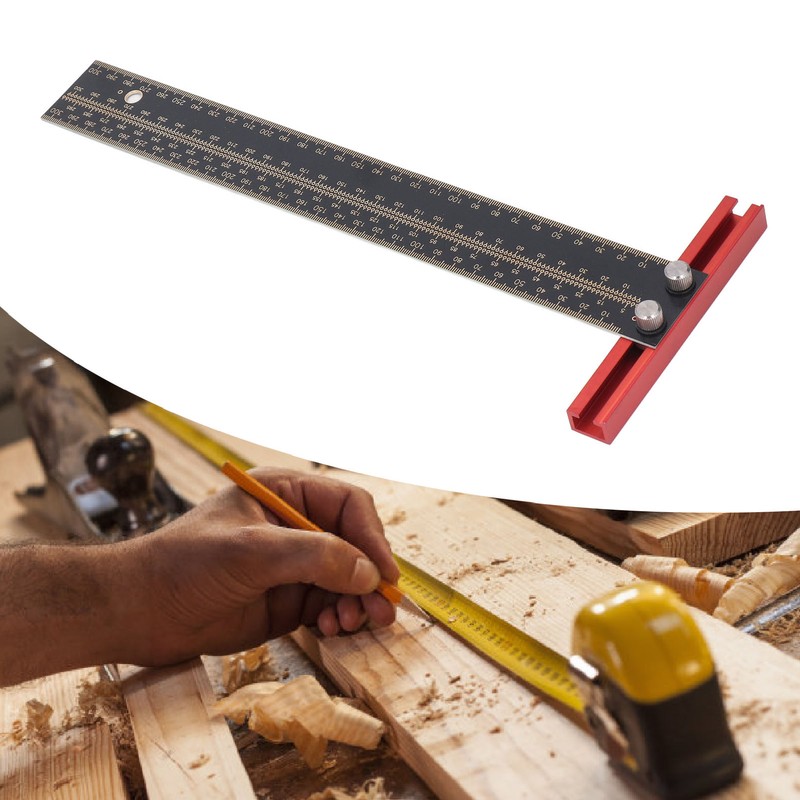 300mm T Square Ruler Woodworking Scriber High Accuracy Marking Measuring