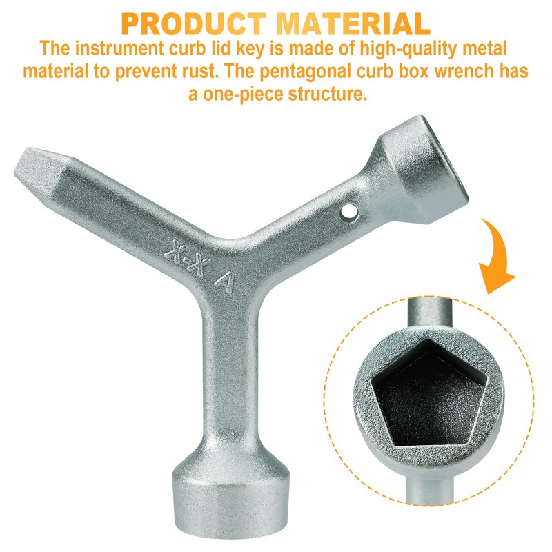 VIDABTE MKF2 Meter Curb Box Key triangle curb box wrench,Electric