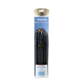 Royal and Langnickel Majestic Premium Filbert and Angular Brush Set (Pack of 7)