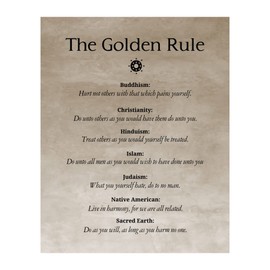 The Golden Rule- Religious Inspirational Wall Art, Parchment Sign Home Decor-Motivational Quotes Ideal For Living Room Decor, Office Decor, or Room Decor, Inspirational Gift for ALL Unframed - 8x10
