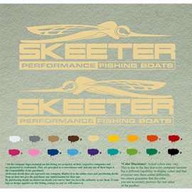 Pair of Skeeter Performance Boats Compatible Replacement Decals Vinyl Stickers Boat Outboard Motor Set of 2 (12", Cream 023)