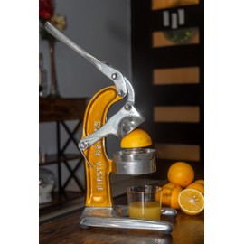 Orange Hand Press Exprimidor Citricos Mexican Juicer Vintage Style Kitchen Countertop Orange and Lemonade Citrus Machine Squeezer Antique Cast Aluminum (Gold)