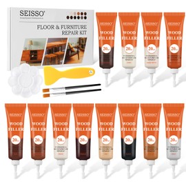 SEISSO 12 Colors Furniture Wood Floor Repair Kit, Furniture Touch Up Kit Cover Wood Furniture Scratch Restorer Filler for Table, Door, Desk, Cabinet