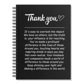 Juoqg Thank You Hardcover Spiral Blank 160 Page Notebook, Thank You Gifts for Colleagues Coworker Social Worker, Teacher Appreciation Gifts, Going Away Gifts for Boss Leader Supervisor Manager Mentor