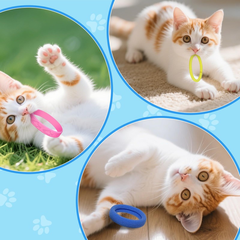 AKAIXI Cat Toys 24 PCS, Rubber Cat Chew Toy, Interactive