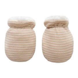 Newborn Baby Warm Fleece Gloves Scratch Mittens Winter Infant Baby Boys Girls Anti Scratch Cotton Mittens Warm Gloves for 0-12 Months, Brown-small flowers