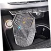 BUGUUYO Rhinestone Car Trash Can with Lid Decorative Auto Trash