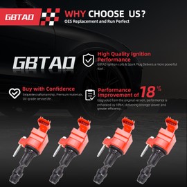 GBTAD Set of 4 Upgraded Ignition Coil Pack for 2.0L 2.2L 2.4L L4 Pontiac Chevy Cobalt HHR Malibu Captiva Buick LaCrosse Regal GMC Saab Saturn Replaces UF491 D522C 12578224
