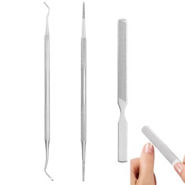Nail File, Nail Debris Removal, Set of 3, Stainless Steel, Nail Lifter, Intrusion Nails, File, Thick Nails, Feet, Nail Care, Nail Care