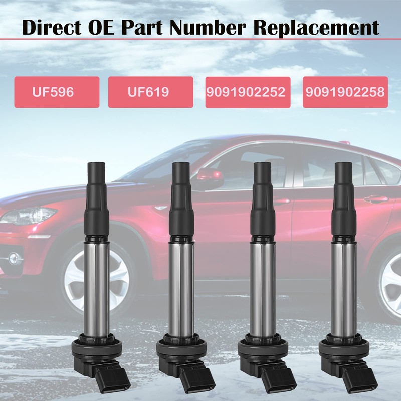 Pack of 4 Ignition Coil Compatible with 1.8 L4 Toyota