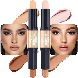evpct 2in1 Face Shaping & Contouring Stick Cream Contour Concealer Bronzer Stick Makeup Kit for Face Highlighter Makeup Stick contorno maquillaje de maquillaje, ORIGINAL Universal + ORIGINAL Medium
