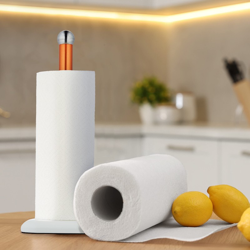 Relaxdays Standing Kitchen Roll Holder, Stainless Steel, Paper Roll Holder