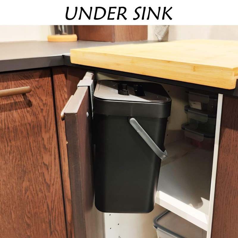 stonespace Kitchen Compost Bin for Countertop, Hanging Small Trash Can