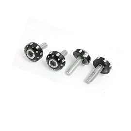 Motoforti 4 Pcs Silver Tone Black Alloy Car License Plate Bolt Screw Long-lasting