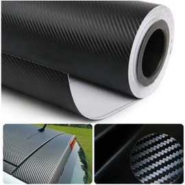 3D Black Carbon Fiber Vinyl Bubble Car Wrap Film Automotive DIY Decals (24" x 60" / 2 FT x 5 FT)