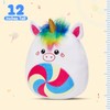 Athoinsu 12‑Inch Rainbow Unicorn Plush Pillow Soft & Cuddly Stuffed