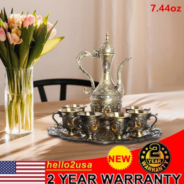 Unbranded 7.44oz Tea Set Teapot & Six Teacups w/ Tray for