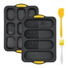 2 pcs Silicone Baguette Bread Pan Set, 4 Hole Non-Stick