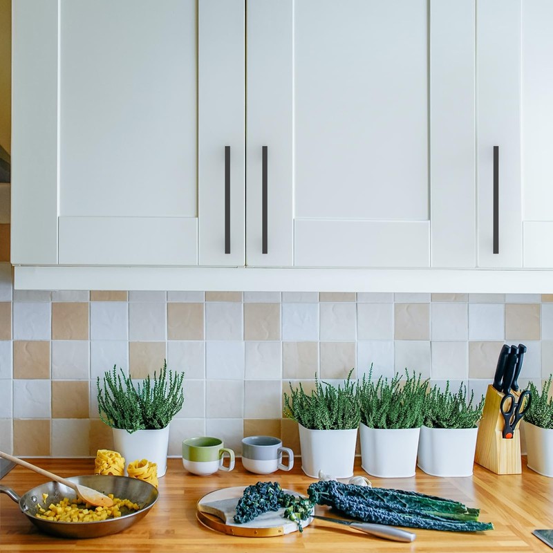 Asidrama 10 Pack 5 Inch(128mm) Matte Black Kitchen Cabinet Handles,