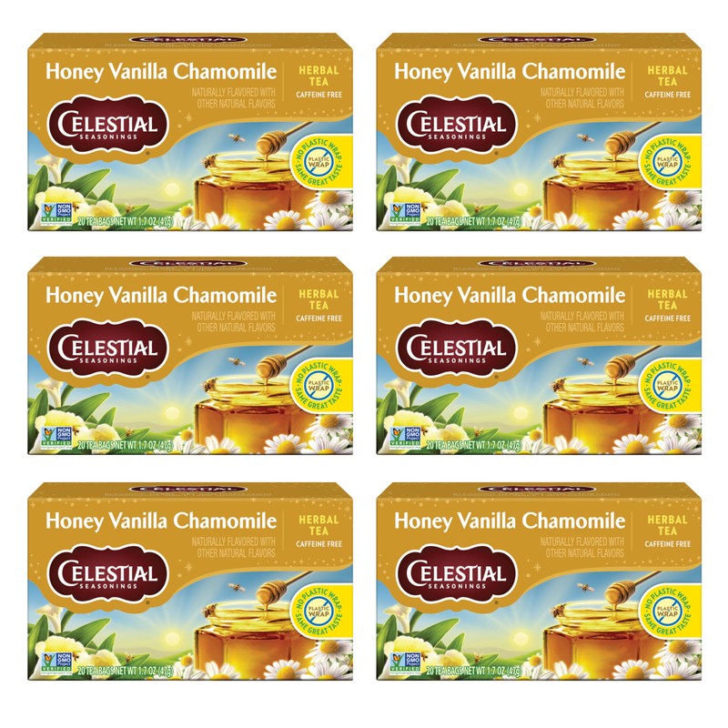 Celestial Seasonings Chamomile Tea Bags - Honey Vanilla Herbal Tea,