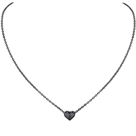 Tiny J Initial Necklace Cute Jewelry for Her Sterling Silver Black Heart Choker Chain Necklace
