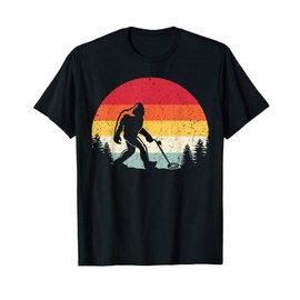 Retro Bigfoot Metal Detecting Funny Sasquatch Metal Detector T-Shirt