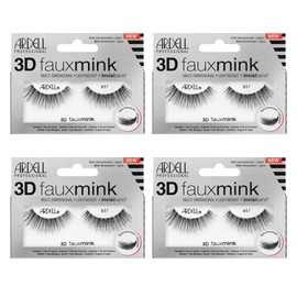 Ardell False Eyelashes 3D Faux Mink Lashes 857 - Ultra-Fluffy Strip Lashes with Invisiband for a Dramatic Eye Look, 4 Pairs
