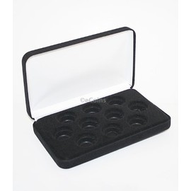 Black Felt Coin Display Gift Metal Plush Box Holds 10-Quarter or Presidential $1
