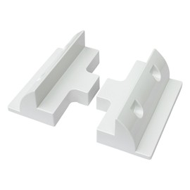 Set of 2 heavy duty white plastic side mounting brackets for fitting solar panels to motorhomes, caravans, campervans, boats, yachts or any other flat roofs or surfaces