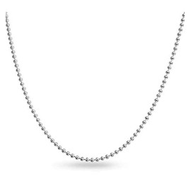 Gold Gala Women's Ball Chain 925 Sterling Silver Made in Italy, Silver, No Gemstone