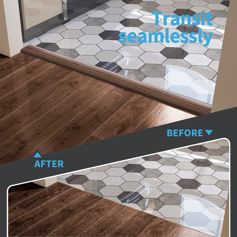 Art3d 4 FT Self Adhesive Vinyl Floor Transition Strip, Laminate