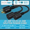 IronBox Electric - L6-20P to 2X L6-20R Splitter Power Cord