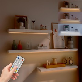 Under Cabinet Lights Battery Powered , 8PCS Wireless Under Shelf Light 2700-6000K Tunable White with Reomte, LED Countern Lights Dimmable Timer for Shelves DIY Bedroom Kitchen Shoecase --13ft