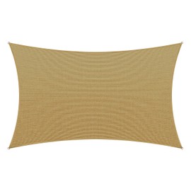 Amgo 12' x 16' Sand Beige Rectangle Sun Shade Sail Canopy Awning ATAPR1216, 95% UV Blockage, Water & Air Permeable, Commercial and Residential (Custom