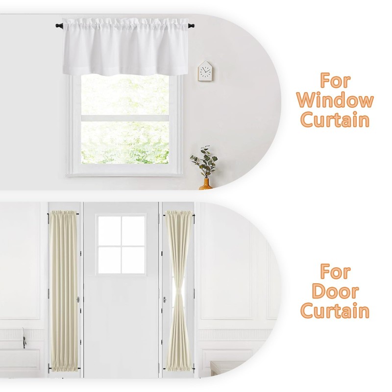 KXLife 2 Pack Mini Short Curtain Rod 12-18 Inch, 1/2"