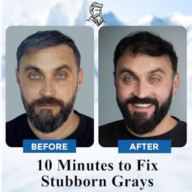 Shampoo para Barba y Cabello Negro 3 en 1 para Hombre, Shampoo para Ennegrecer Instantáneamente la Barba en 10 Minutos, Tinte para Bigote y Barba Gris