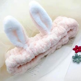 Cellritem Partners Bunny Ear Headband Hair Holder Rabbit Wash Face Headband Pink Wash Face Hairband