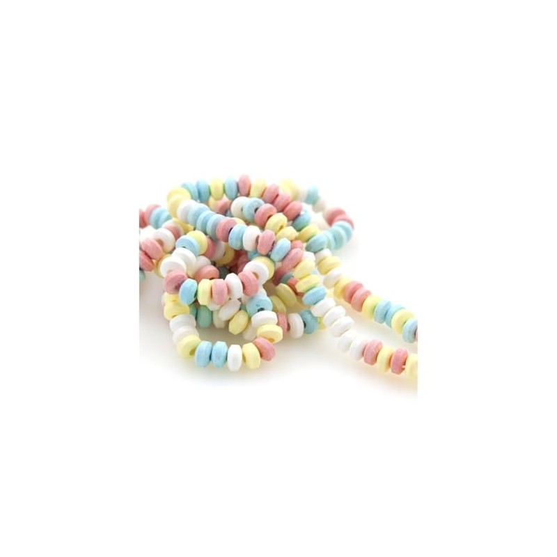 YANKEETRADERS Candy Necklaces, Fruit Flavored Beads, 50 Count Bulk Party