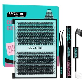 Lash Extension Kit 280PCS Eyelash Clusters 60D 80D DIY Eyelash Extension Kits Individual Lashes Natural Lash Clusters Kit with Bond and Remover, Lash Tweezers(D-Mix9-16mm set)