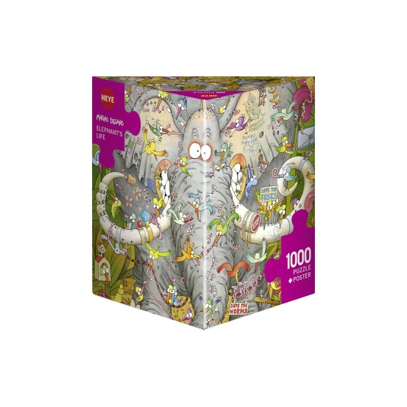 Heye HY29921 Elephant's Life Marino Degano Puzzle, Brown
